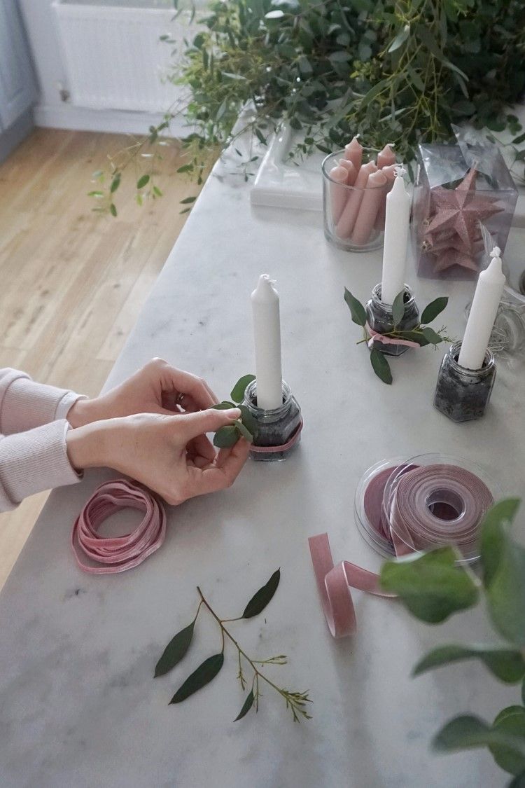 Christmas Eucalyptus Candle Holder DIY