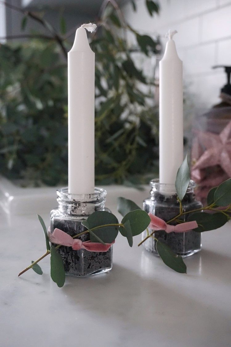 Christmas Eucalyptus Candle Holder DIY