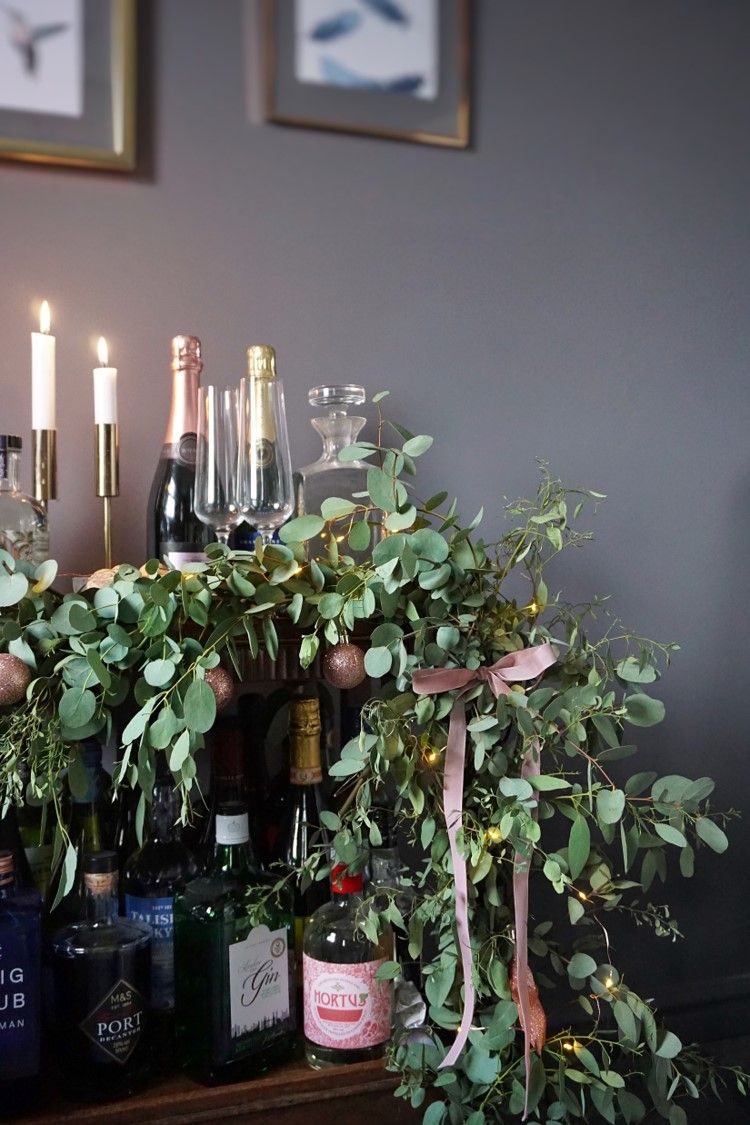 Christmas Eucalyptus Drinks Trolley