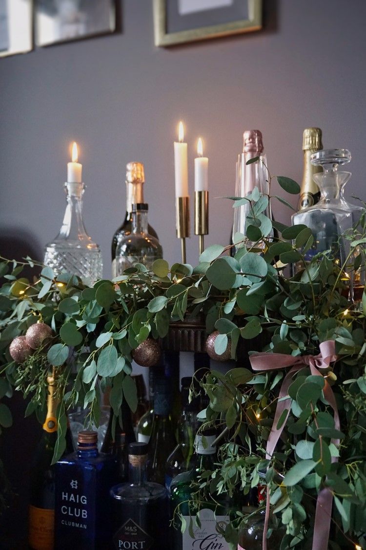 Christmas Eucalyptus Drinks Trolley